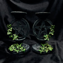 Load image into Gallery viewer, Aged Pentagram Candlesticks