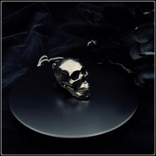 Load image into Gallery viewer, Modern Human Skull Pendant - White Bronze