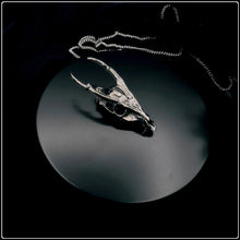Load image into Gallery viewer, Muntjac (Vampire Deer) Skull Pendant - White Bronze