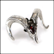 Load image into Gallery viewer, Bighorn Sheep Garnet Pendant - Sterling Silver - #intotheblack#