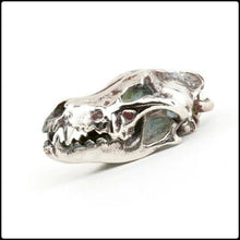 Load image into Gallery viewer, Gray Wolf Skull Pendant - White Bronze - #intotheblack#