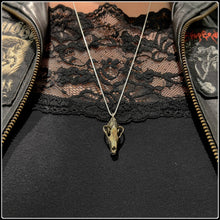 Load image into Gallery viewer, Gray Wolf Skull Pendant - White Bronze - #intotheblack#