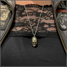 Load image into Gallery viewer, Modern Human Skull Pendant - White Bronze - #intotheblack#