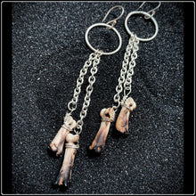 Load image into Gallery viewer, Scorched Bone Earrings - Sterling Silver - #intotheblack#