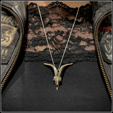 Load image into Gallery viewer, White Tailed Deer Skull Pendant - White Bronze - #intotheblack#