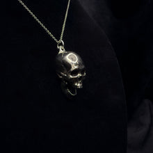 Load image into Gallery viewer, Modern Human Skull Pendant - White Bronze
