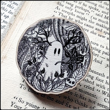 Load image into Gallery viewer, Frida Kahlo Ghostie Wooden Pin
