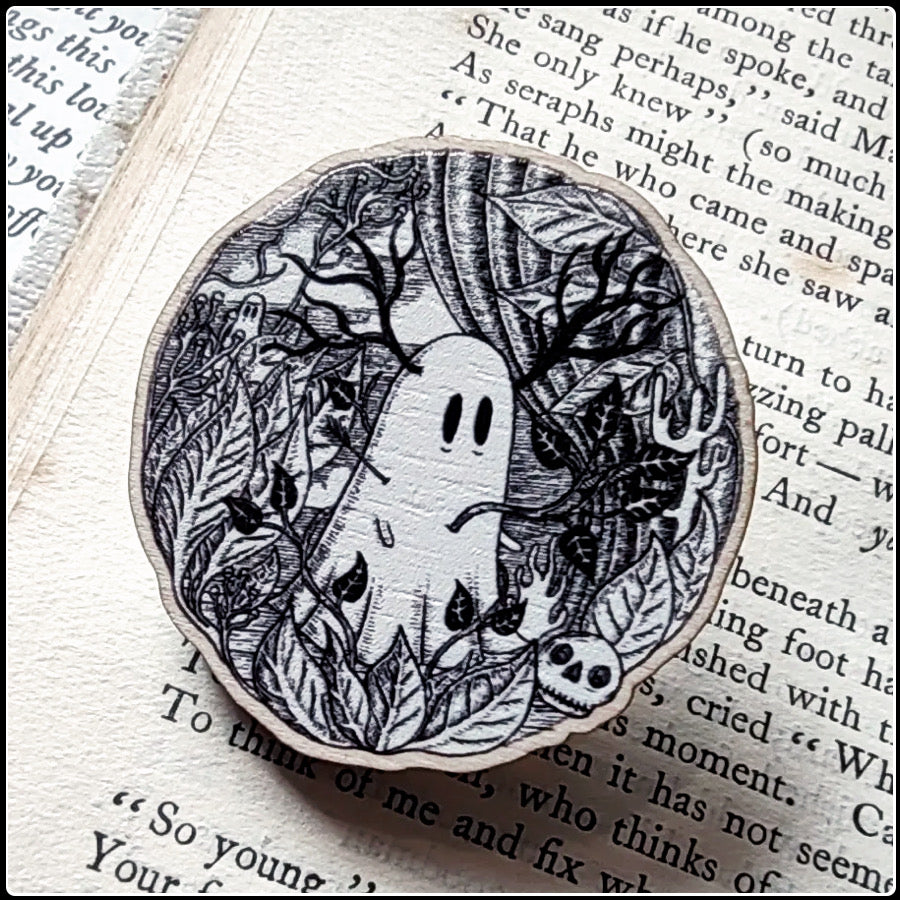 Frida Kahlo Ghostie Wooden Pin