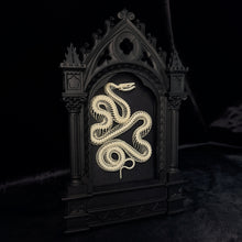 Load image into Gallery viewer, Viper Skeleton in Glass Fronted Cathedral Frame
