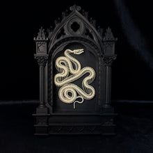Load image into Gallery viewer, Viper Skeleton in Glass Fronted Cathedral Frame

