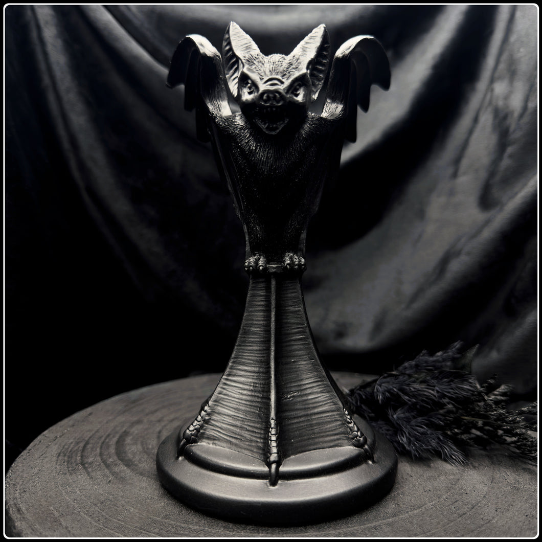 Gothic Black Bat Candle Holder