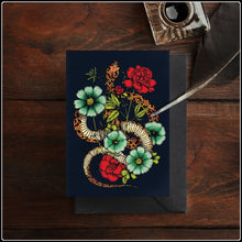 Load image into Gallery viewer, Floral Snake Greeting Card
