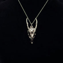 Load image into Gallery viewer, Muntjac (Vampire Deer) Skull Pendant - White Bronze
