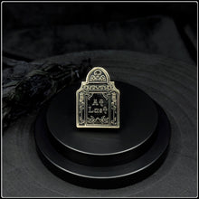 Load image into Gallery viewer, At Last Gold Enamel Tombstone Pin
