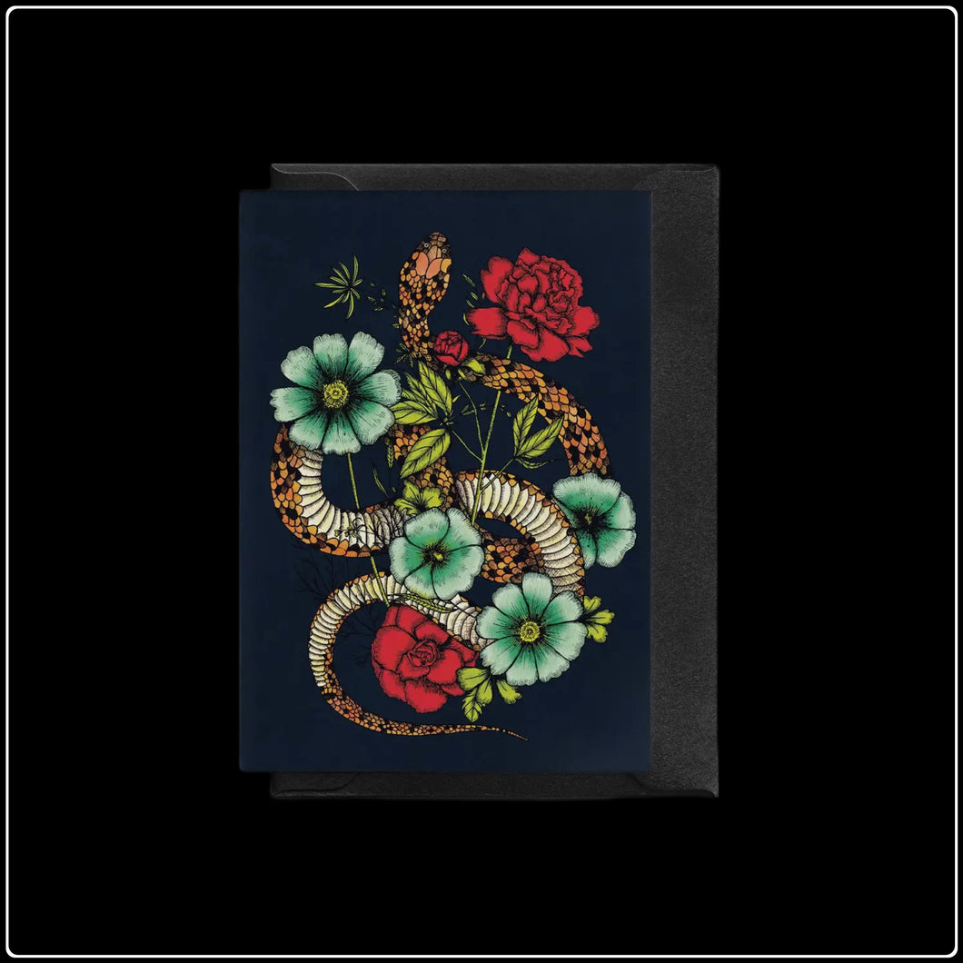 Floral Snake Greeting Card