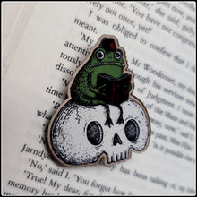 Load image into Gallery viewer, Studious Marshtoad Wooden Pin
