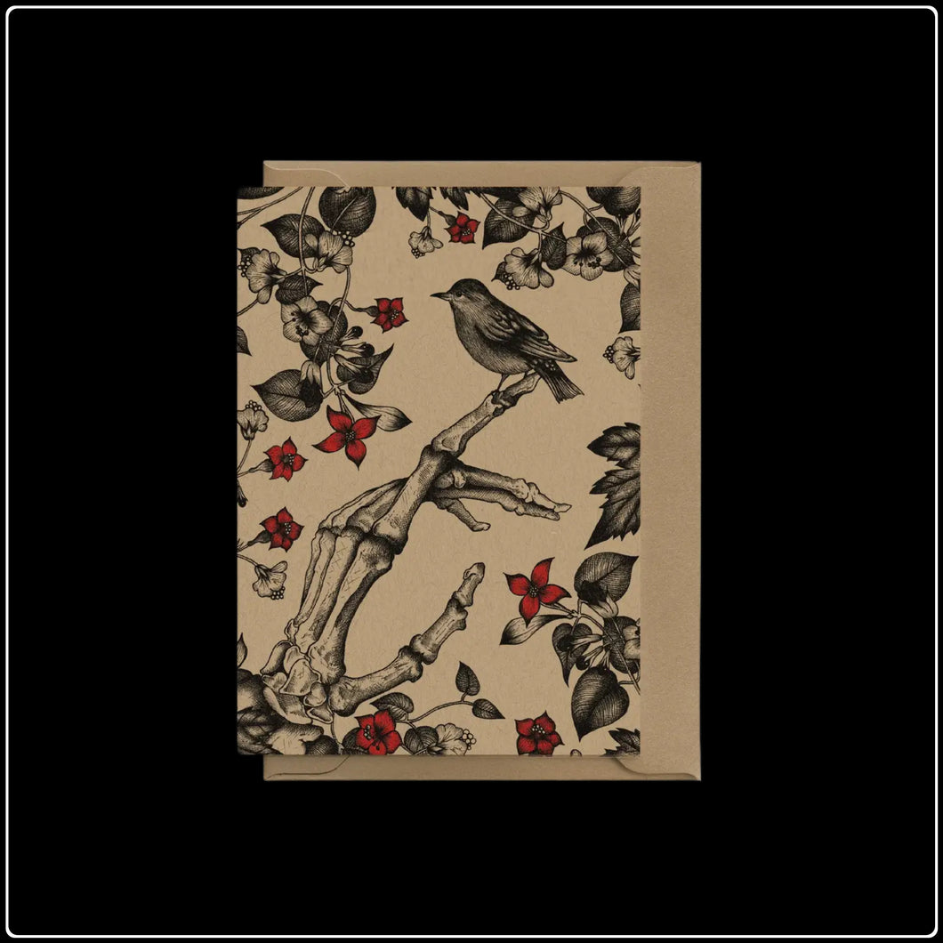 Skeleton & Sparrow Greeting Card