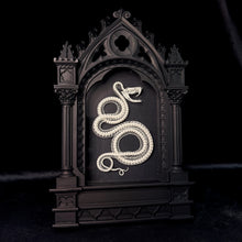 Load image into Gallery viewer, Viper Skeleton in Glass Fronted Cathedral Frame
