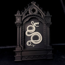 Load image into Gallery viewer, Viper Skeleton in Glass Fronted Cathedral Frame
