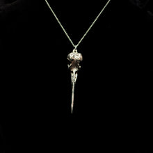 Load image into Gallery viewer, Ruby Throated Hummingbird Pendant - White Bronze
