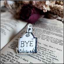 Load image into Gallery viewer, Gravestone Ghost Wooden Pin
