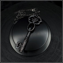 Load image into Gallery viewer, Skeleton Key with Faceted Obsidian
