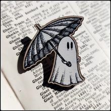 Load image into Gallery viewer, Rainy Day Ghost Wooden Pin

