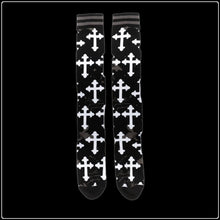 Load image into Gallery viewer, Gothic Crosses Knee High Socks
