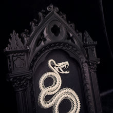 Load image into Gallery viewer, Viper Skeleton in Glass Fronted Cathedral Frame
