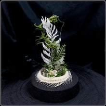 Load image into Gallery viewer, Coiled Keelback Snake Skeleton with Botanicals in Glass Globe
