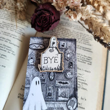 Load image into Gallery viewer, Gravestone Ghost Wooden Pin
