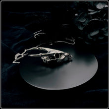 Load image into Gallery viewer, Muntjac (Vampire Deer) Skull Pendant - White Bronze
