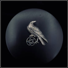 Load image into Gallery viewer, Raven on Pentagram Pendant

