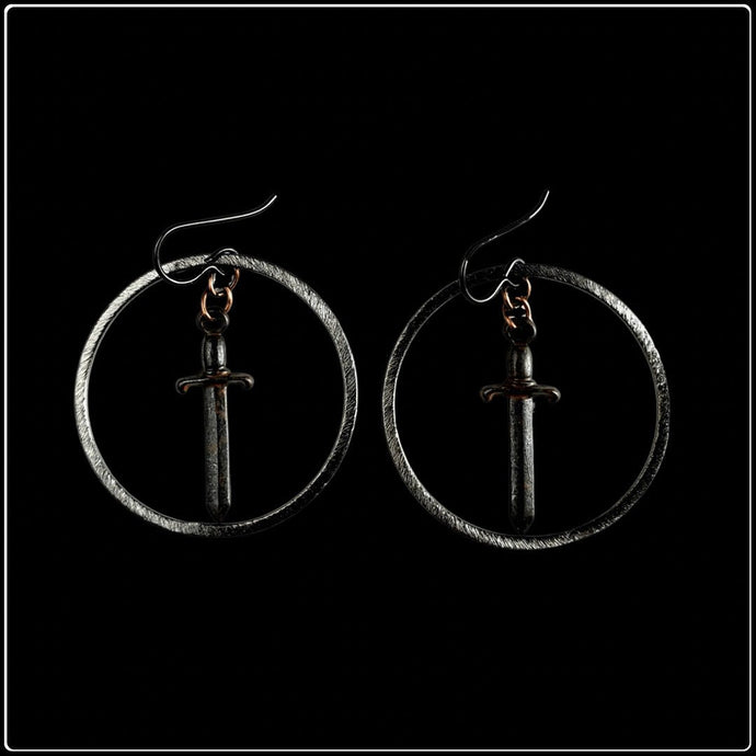 Antique Finish Dagger Earrings - #intotheblack#