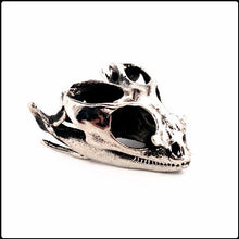 Load image into Gallery viewer, Bearded Dragon Skull Pendant - White Bronze - #intotheblack#
