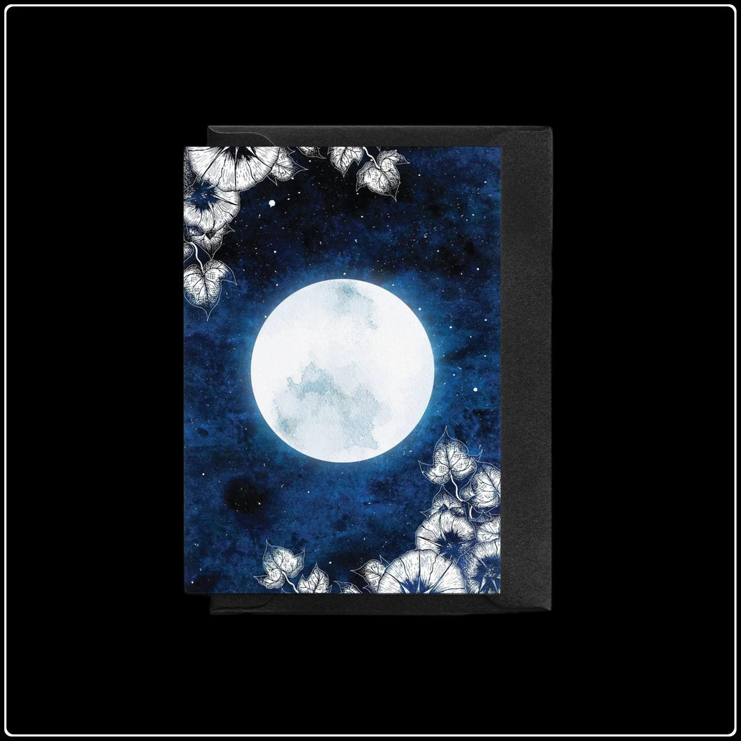 Full Moon Greeting Card - #intotheblack#