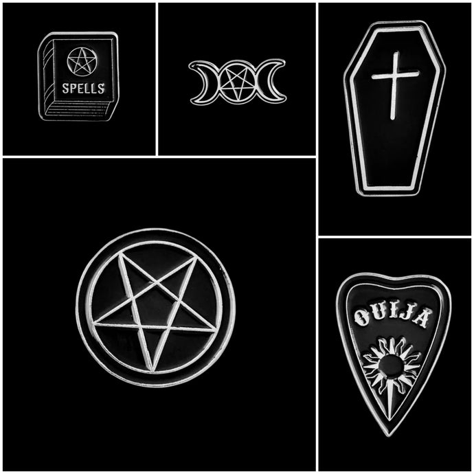 Gothic Pin Set of 5 - #intotheblack#