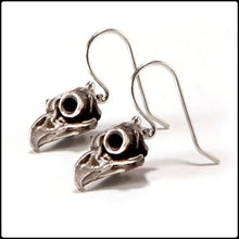 Load image into Gallery viewer, Great Horned Owl Skull Earrings - Sterling Silver - #intotheblack#
