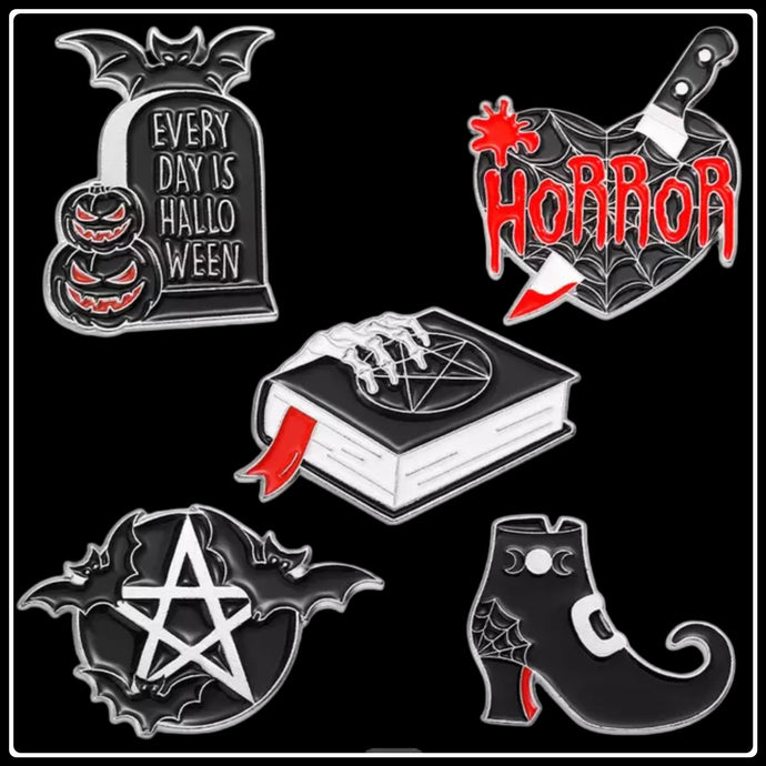 Halloween Horror Pin Set of 5 - #intotheblack#