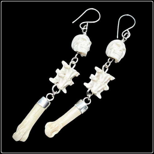 ‘Ossuary’ Skull & Bones Earrings - #intotheblack#