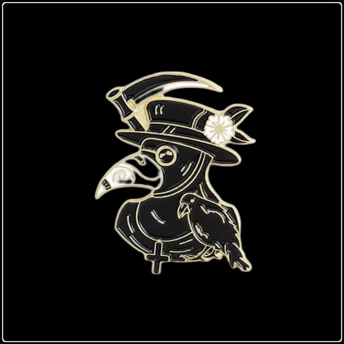 Plague Doctor Pin -Black & White - #intotheblack#