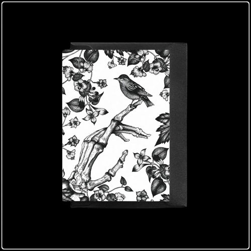 Skeleton And Sparrow Greeting Card - #intotheblack#