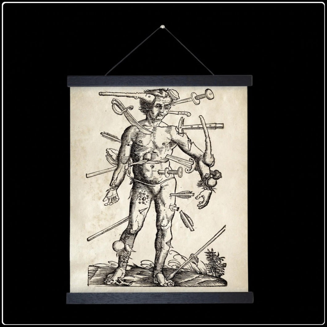 Vintage Anatomy Wounded Man - #intotheblack#