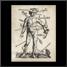 Load image into Gallery viewer, Vintage Anatomy Wounded Man - #intotheblack#
